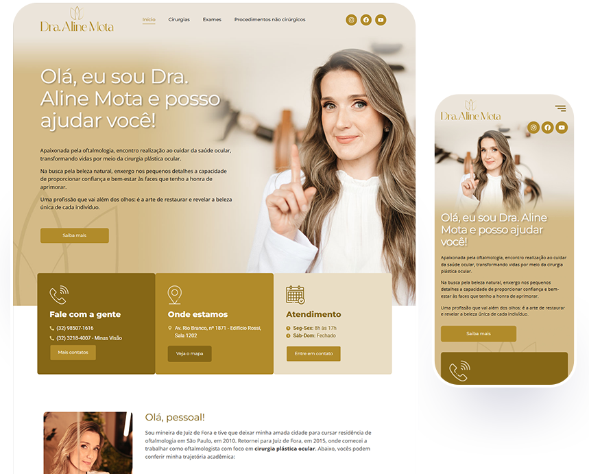 Landing page promocional - Cliente Dra Aline Mota