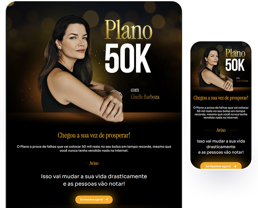 Landing page promocional - Cliente Giselle Barboza