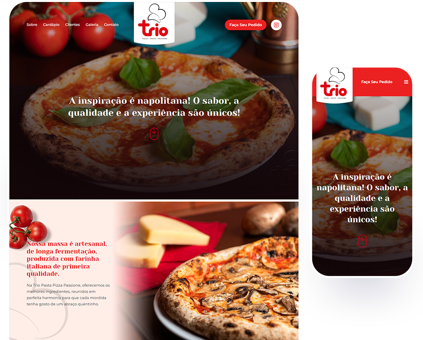 Landing page promocional - Cliente Trio Pizza