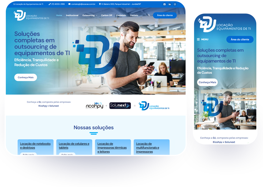 Site para empresa - Cliente DJ Locação